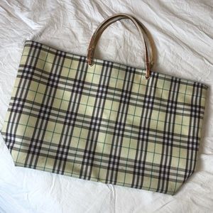 Burberry Plaid Tote Bag